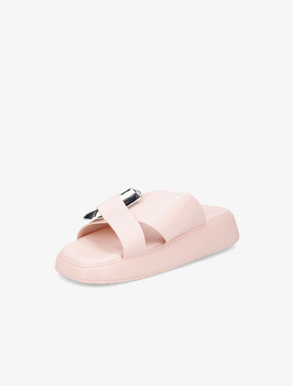 Claquettes croisées à boucle stylisée - Rose - 3