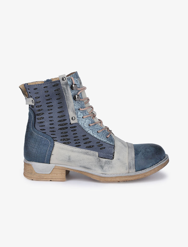 Boots style grunge à détails irisés - Bleu - 2