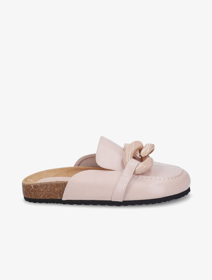 Mules plates bouts fermés à maillons - Rose - 5