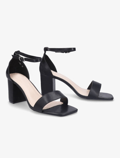 Sandales en simili à brides et talons - Noir - 4