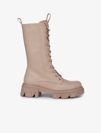Boots montantes style militaire - Taupe - 2