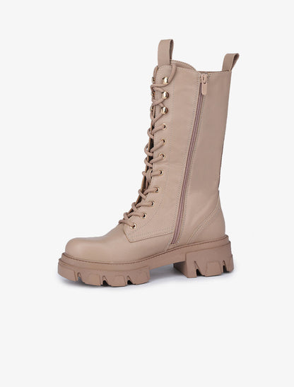Boots montantes style militaire - Taupe - 4