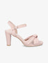 Sandales à talons unies et brides à noeud - Rose - 5