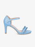Sandales à talons et brides à strass style plume - Bleu - 5