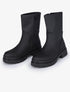 Boots montantes unies à semelles épaisses - Noir - 1