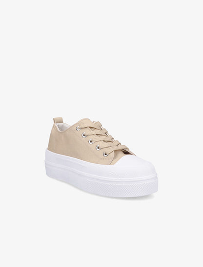Tennis en toile à plateforme - Beige - 2