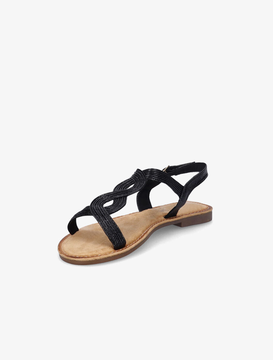 Nu-pieds à ganses torsadées - Noir - 3