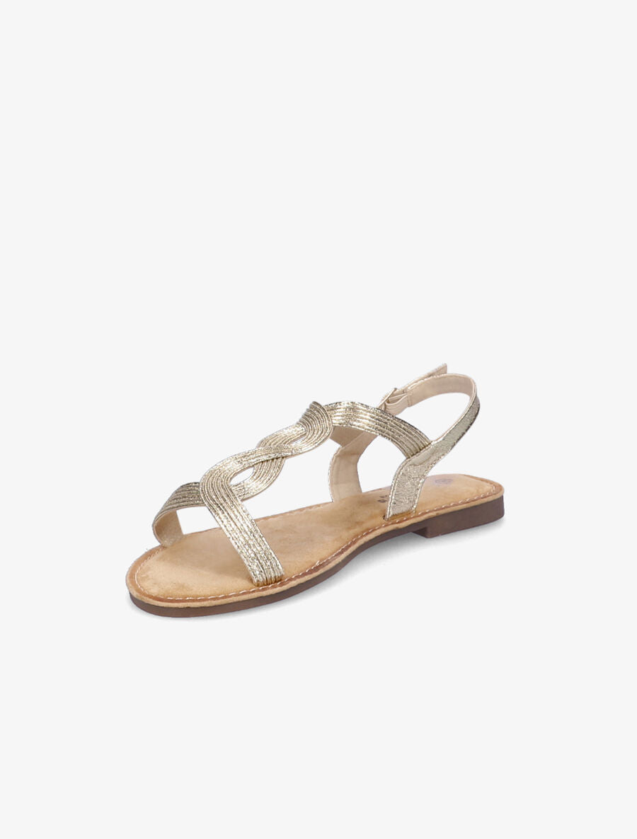 Nu-pieds à ganses torsadées - Or - 4