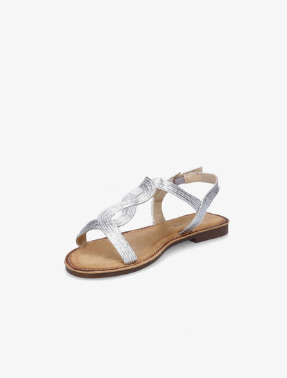 Nu-pieds à ganses torsadées - Argent - 3