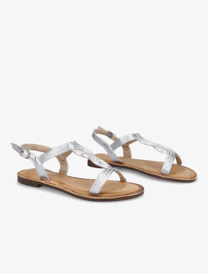 Nu-pieds à ganses torsadées - Argent - 4