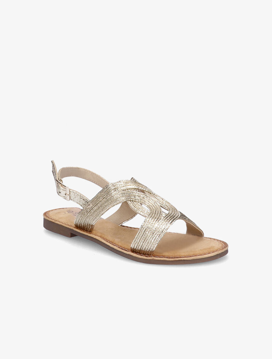 Nu-pieds à ganses entrelacées - Or - 5