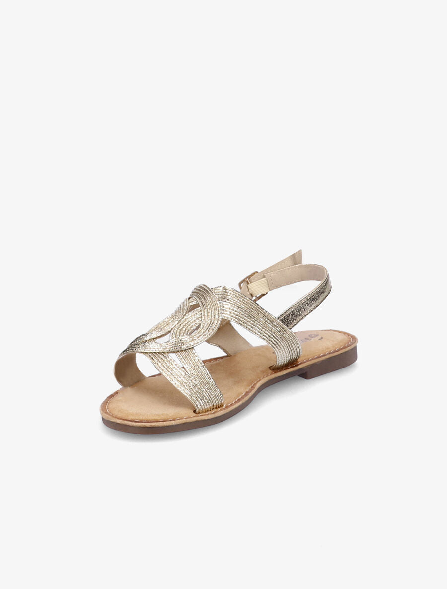 Nu-pieds à ganses entrelacées - Or - 3