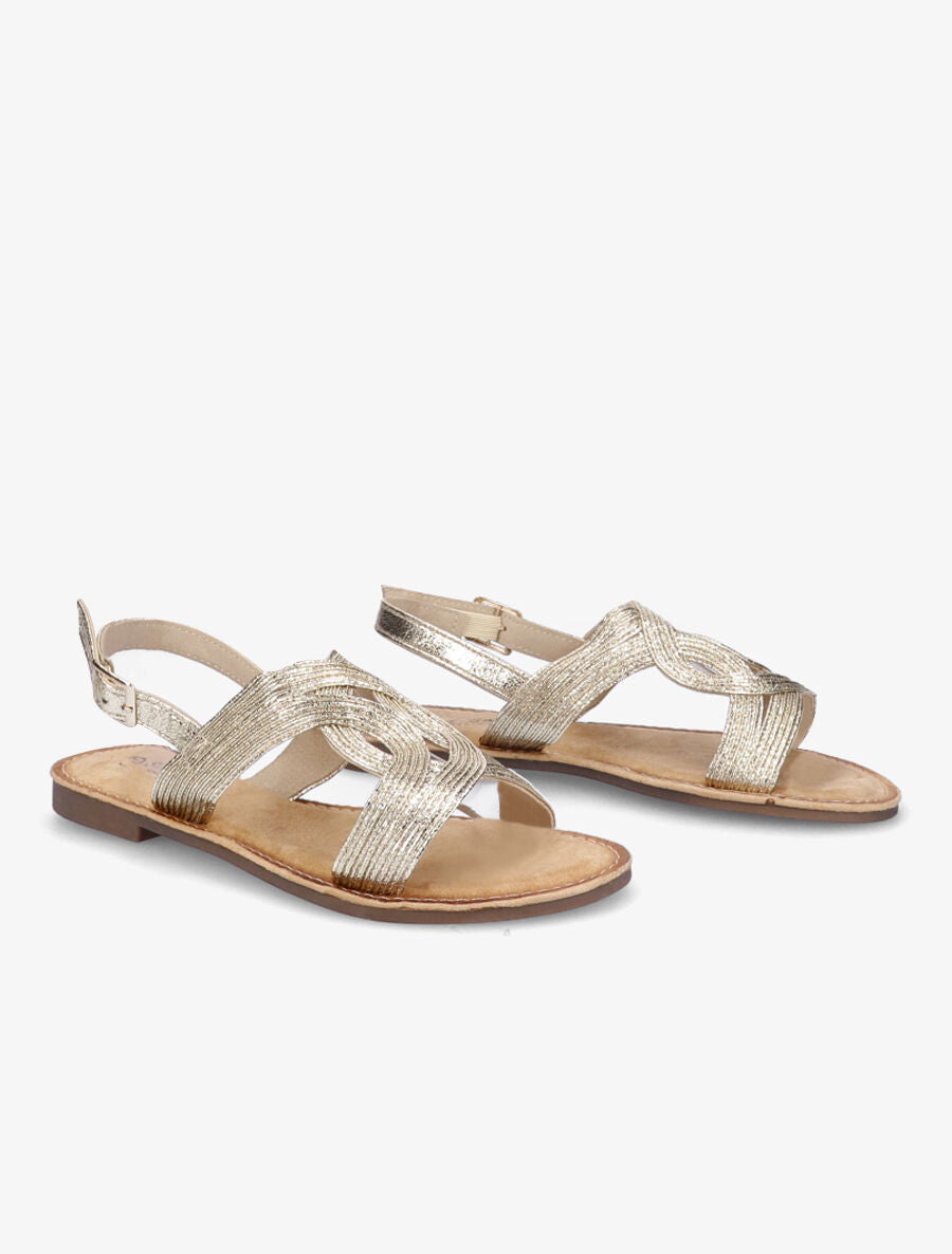 Nu-pieds à ganses entrelacées - Or - 4