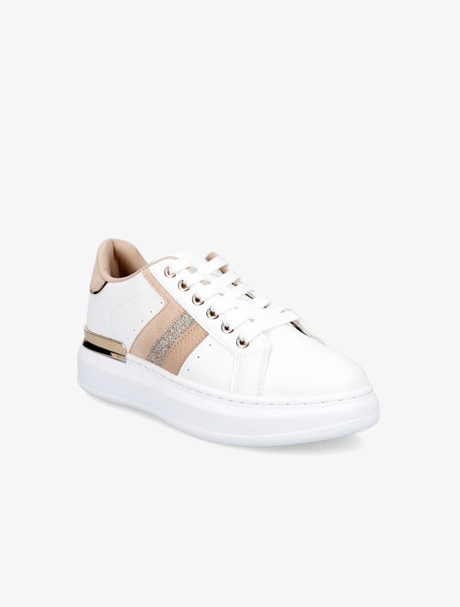 Sneakers à détail métallique - Beige - 2