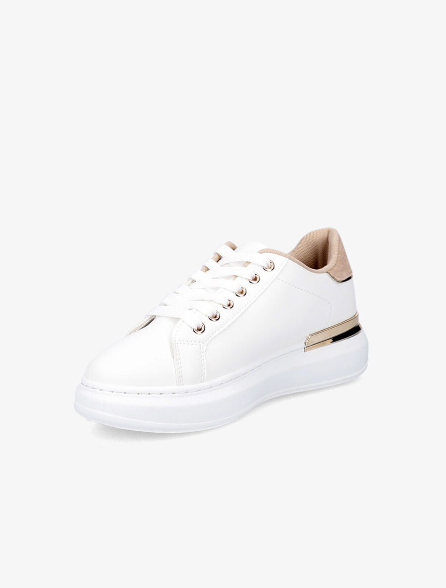 Sneakers à détail métallique - Beige - 3