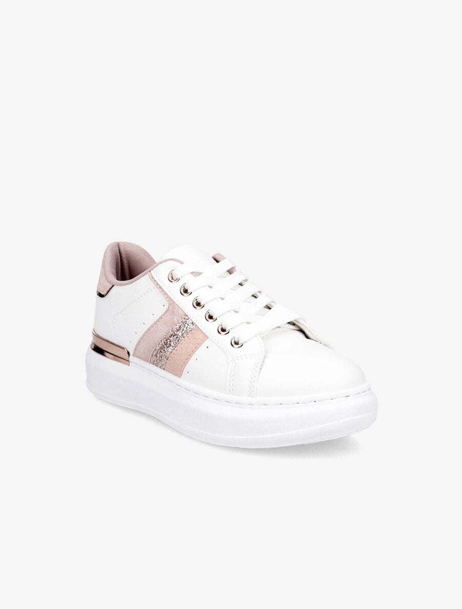 Sneakers à détail métallique - Rose - 2