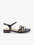 Sandales effet python et brides croisées - Noir - 5