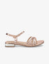 Sandales effet python et brides croisées - Rose gold - 1
