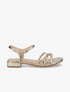 Sandales effet python et brides croisées - Or - 1