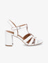 Sandales à talons style salomé et brides croisées - Blanc - 1