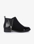 Bottines suédées et vernies à zip stylisé - Noir - 1