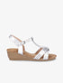Sandales compensées et bride en T irisée - Argent - 1