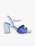 Sandales à talons et brides bicolore - Bleu clair/bleu roi - 5
