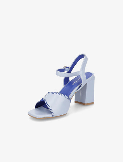 Sandales à talons et brides bicolore - Bleu clair/bleu roi - 3
