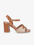 Sandales à talons et brides bicolore - Camel/beige - 1