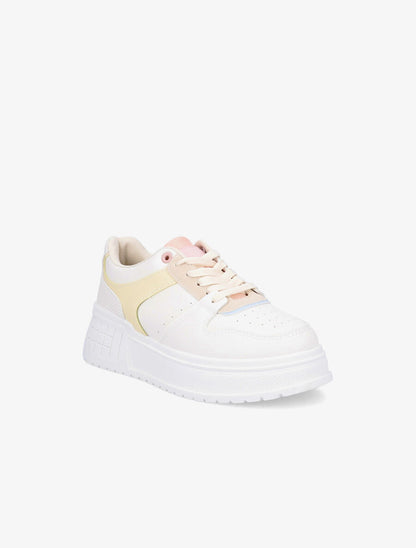 Baskets plateformes à contrefort perforé - Beige - 2