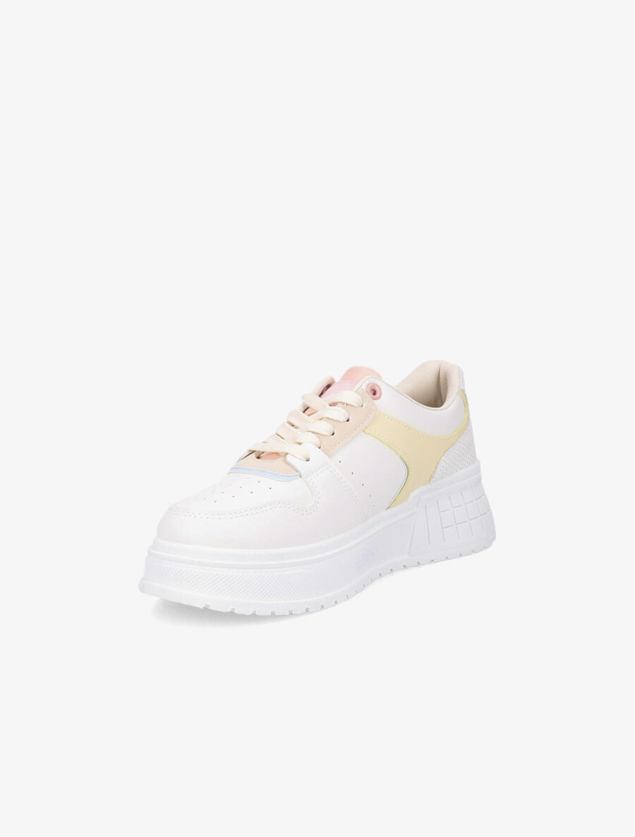 Baskets plateformes à contrefort perforé - Beige - 3