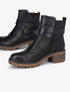 Boots bi-matière fourrées à double sangles - Noir - 1