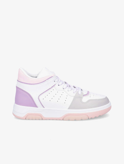 Sneakers montantes en simili - Lilas - 1