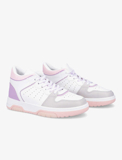 Sneakers montantes en simili - Lilas - 4