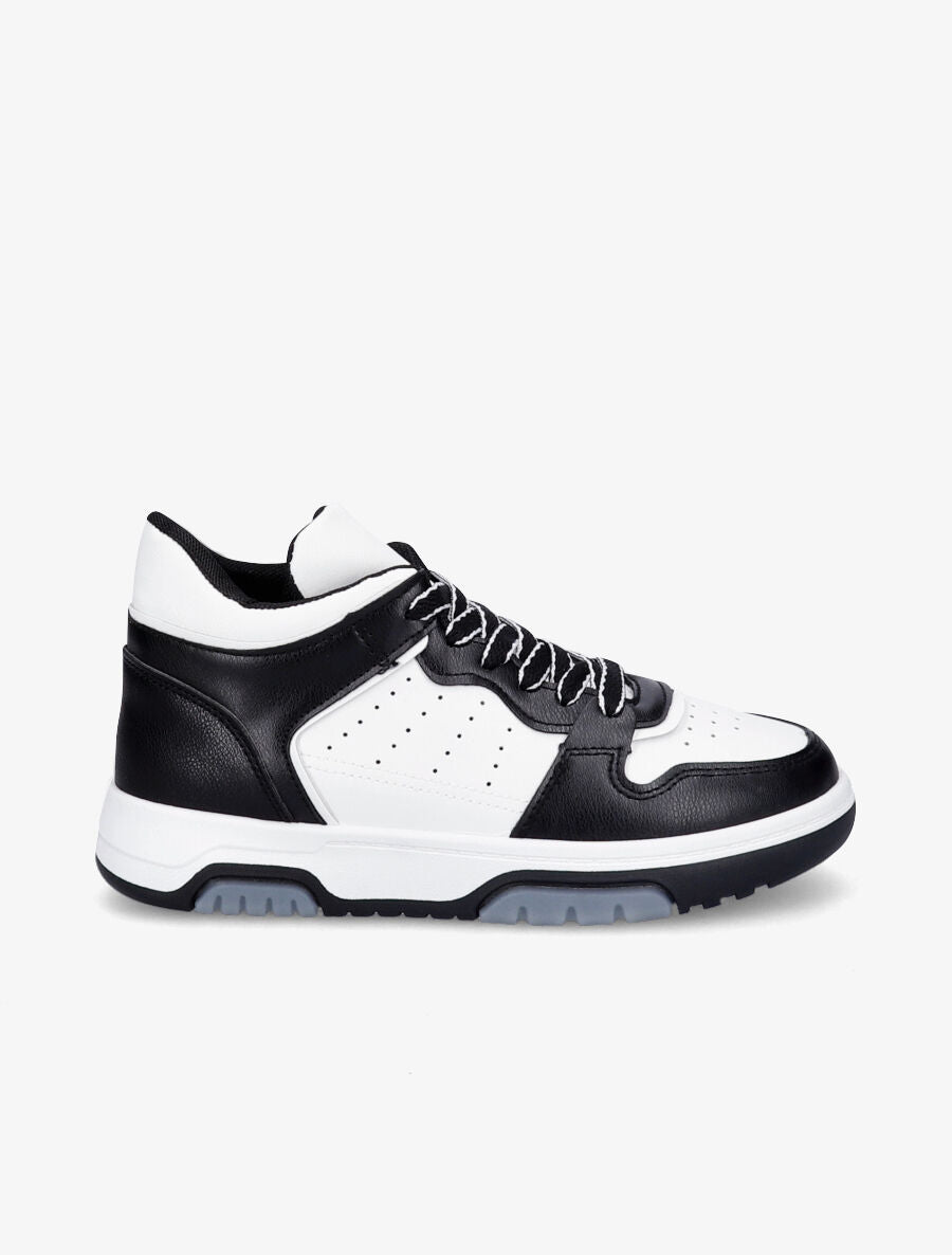 Sneakers montantes en simili - Noir - 5