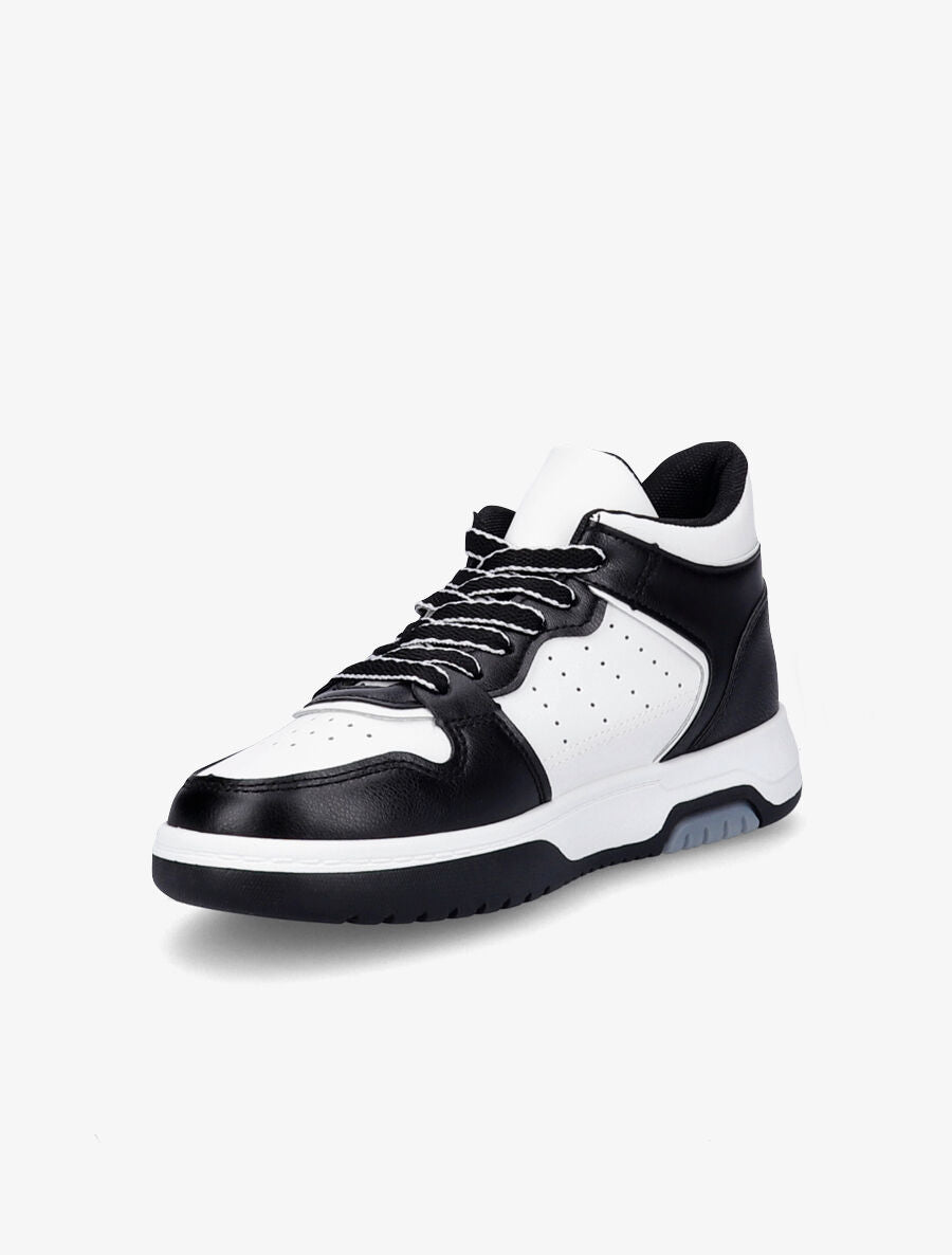 Sneakers montantes en simili - Noir - 3