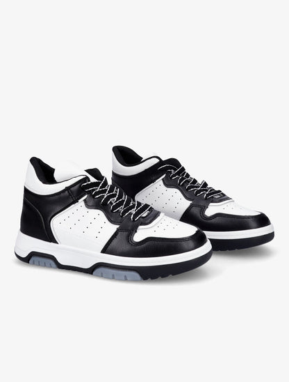 Sneakers montantes en simili - Noir - 4