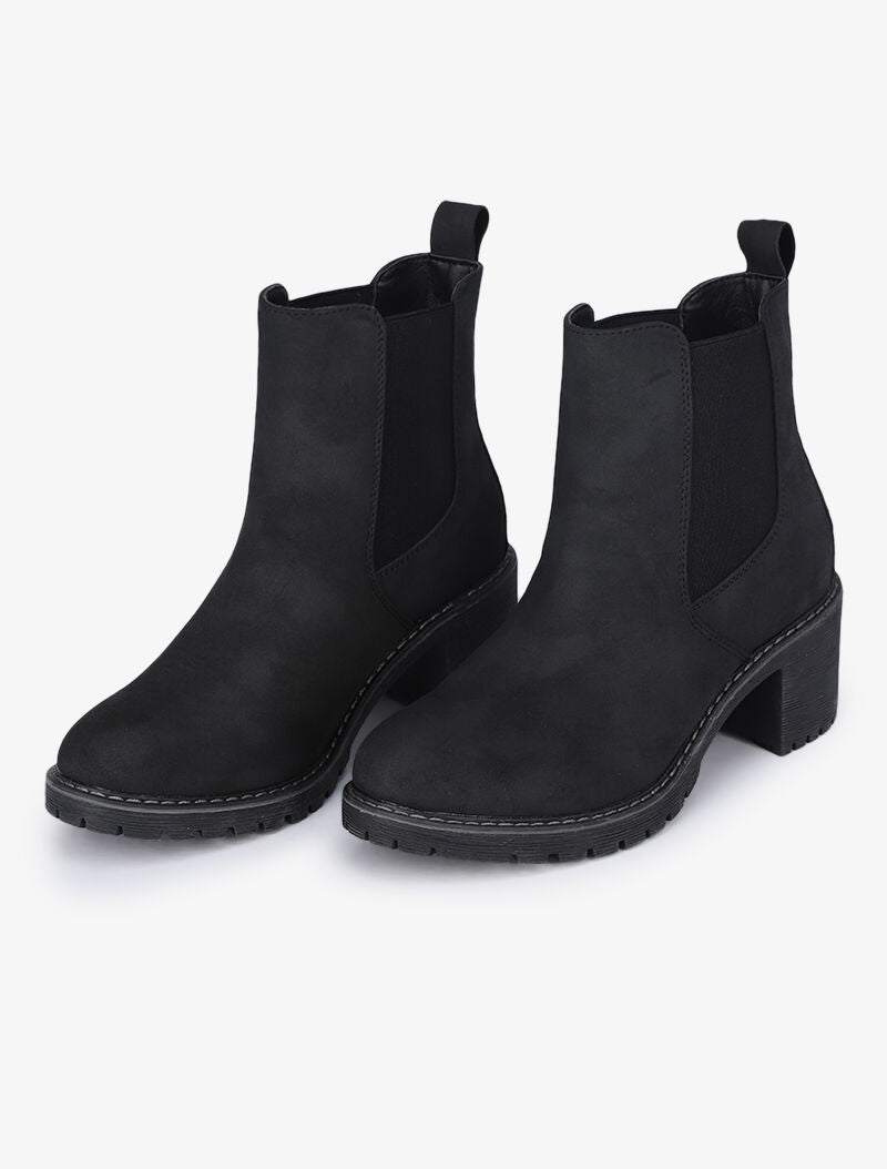 Chelsea boots élastiquées en suédine - Noir - 2
