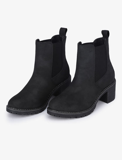 Chelsea boots élastiquées en suédine - Noir - 2
