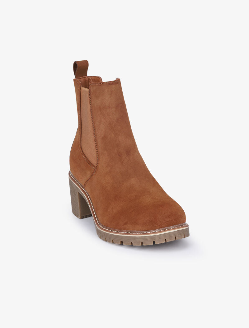 Chelsea boots élastiquées en suédine - Camel - 3