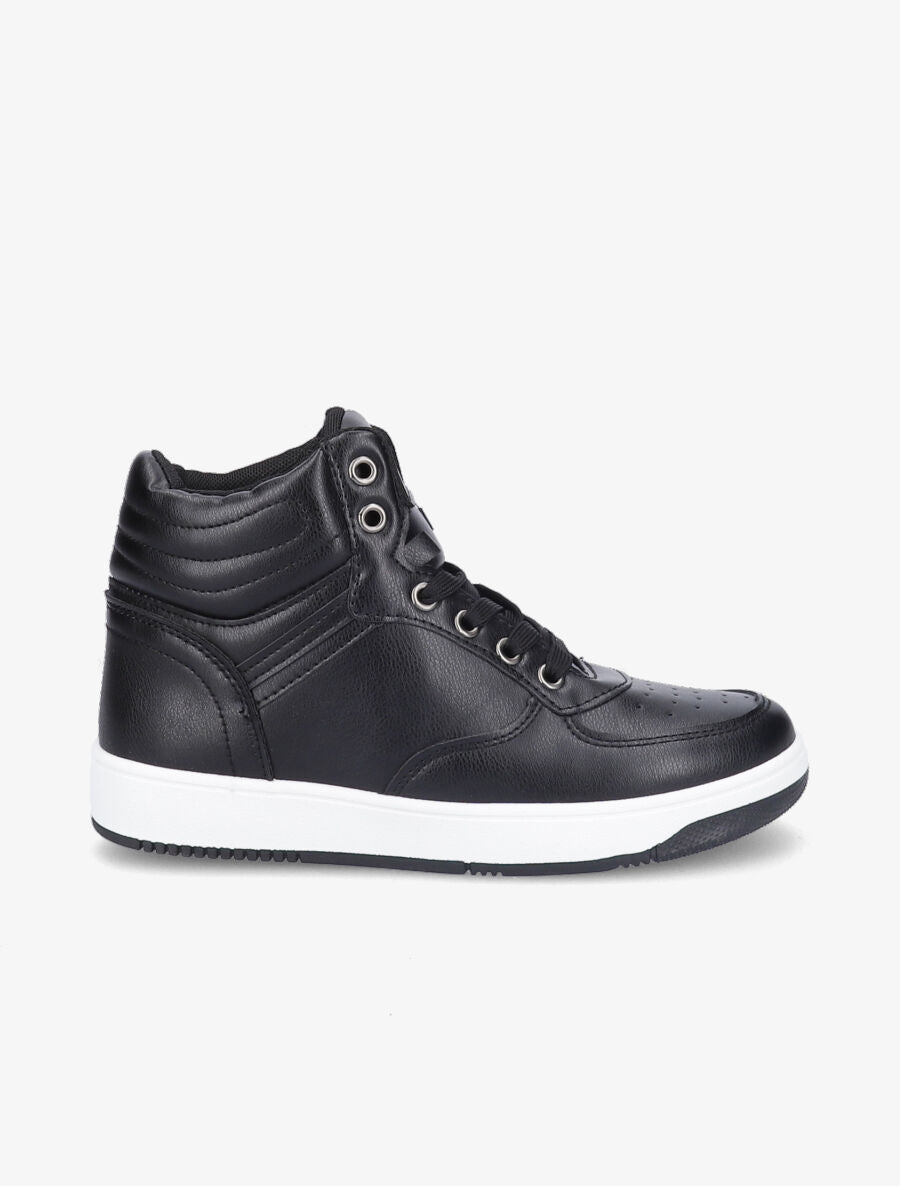 Sneakers montantes en simili - Noir - 5