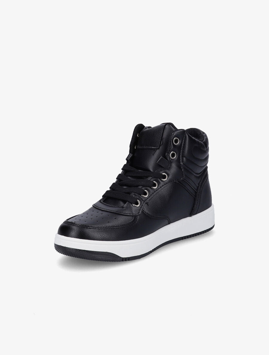 Sneakers montantes en simili - Noir - 3