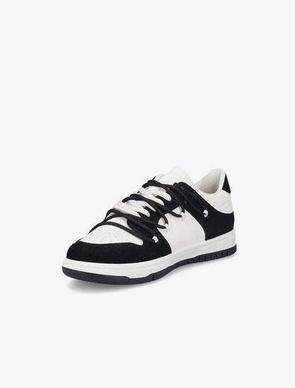 Sneakers bicolore à double lacets - Noir - 3