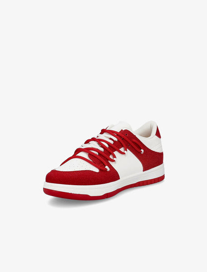 Sneakers bicolore à double lacets - Rouge - 3