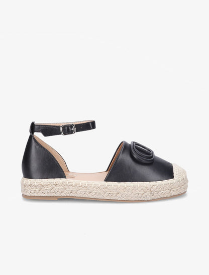 Espadrilles en simili à plateforme - Noir - 5