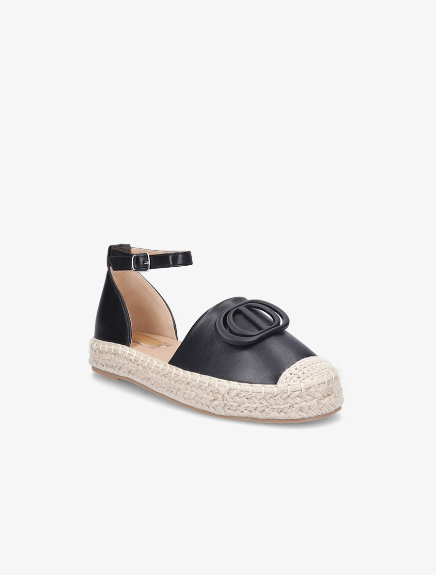 Espadrilles en simili à plateforme - Noir - 2