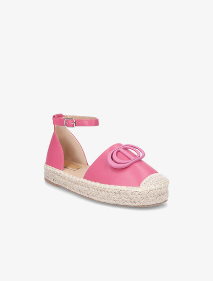 Espadrilles en simili à plateforme - Fushia - 2