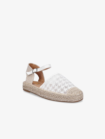 Espadrilles à motif pied de poule - Blanc - 2