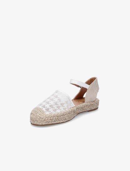 Espadrilles à motif pied de poule - Blanc - 3