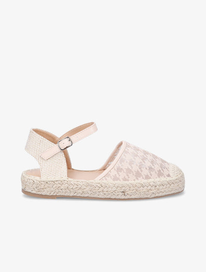 Espadrilles à motif pied de poule - Beige - 5